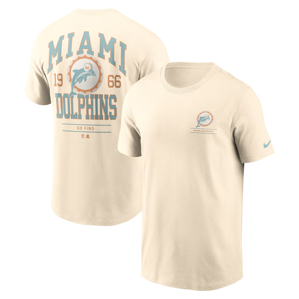 Miami Dolphins Freestyle Essential T-Shirt – NFL Nike – Natural (USA Sourced)
