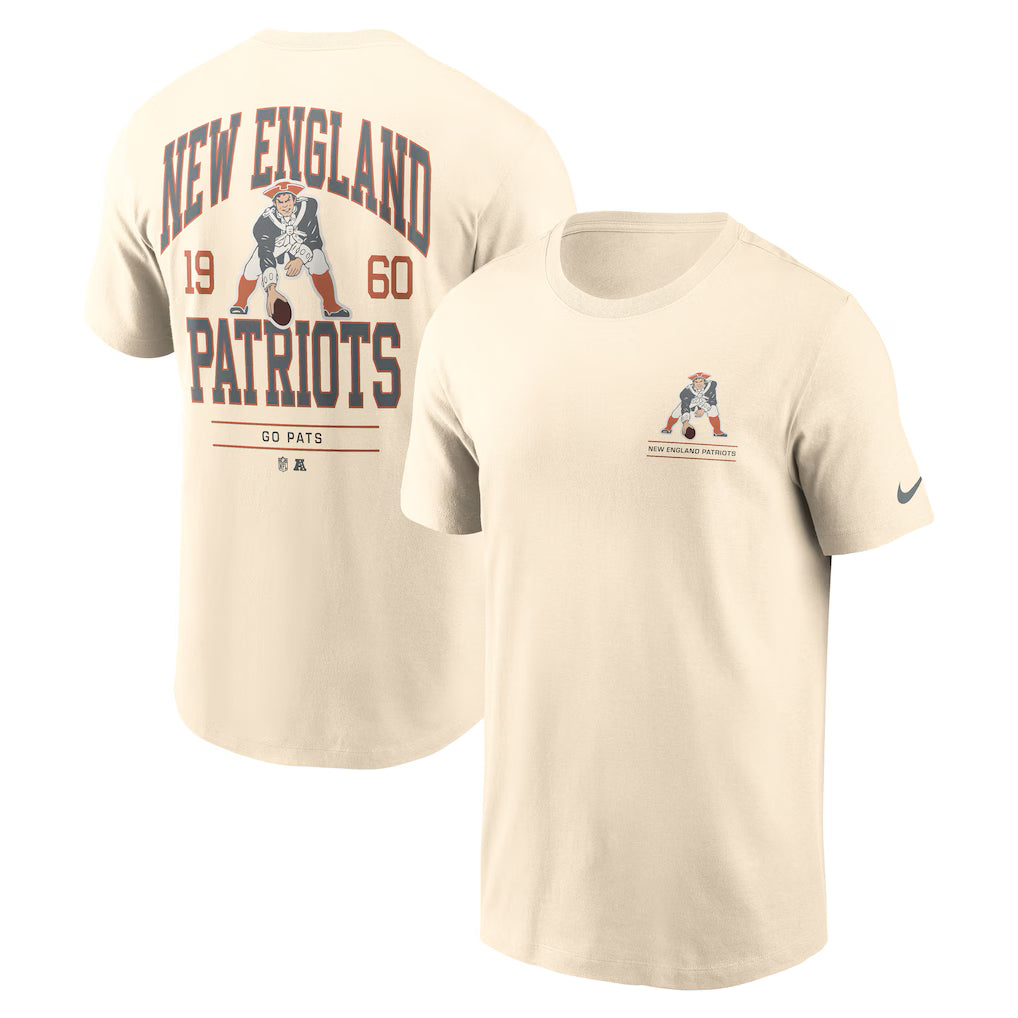 New England Patriots Freestyle Essential T-Shirt – NFL Nike – Natural (USA Sourced)