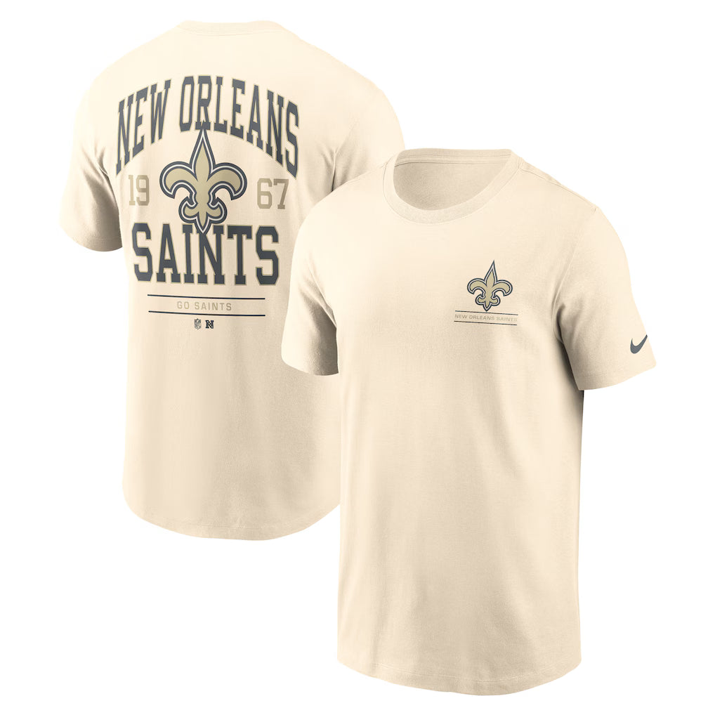 New Orleans Saints Freestyle Essential T-Shirt – NFL Nike – Natural (USA Sourced)