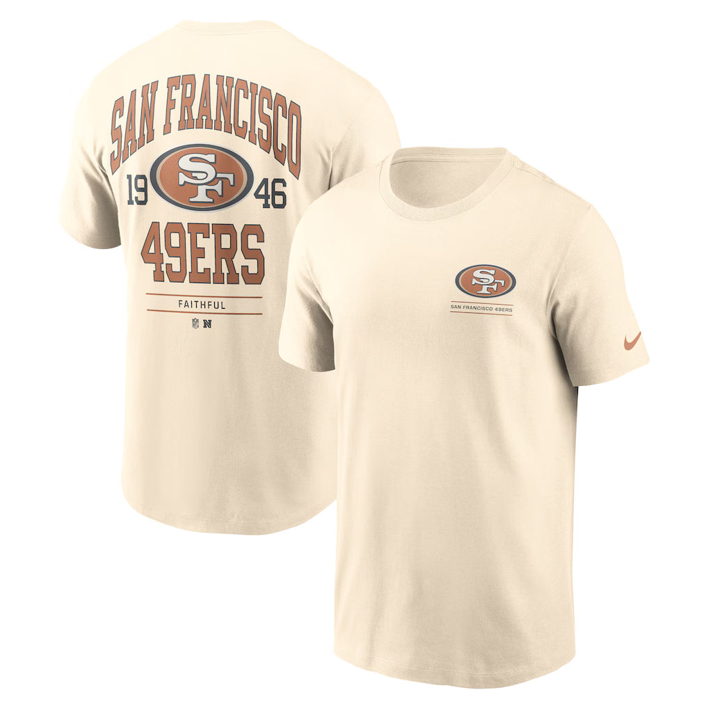 San Francisco 49ers Freestyle Essential T-Shirt – NFL Nike – Natural (USA Sourced)
