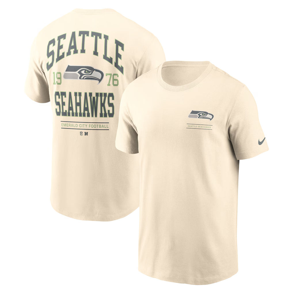 Seattle Seahawks Freestyle Essential T-Shirt – NFL Nike – Natural (USA Sourced)
