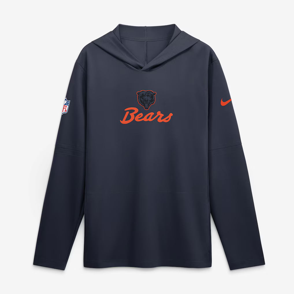 Chicago Bears Nike 2026 Rivalries Collection Sideline Lightweight Hooded Long Sleeve Top - Navy