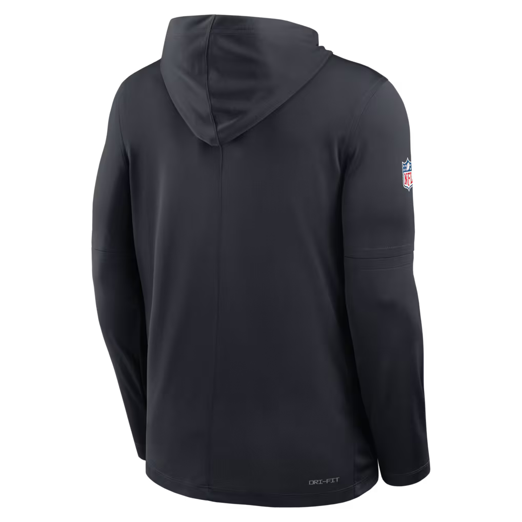 Los Angeles Rams Hooded Long Sleeve Top – NFL Nike Rivalries Collection Sideline Lightweight – Navy (USA Sourced)
