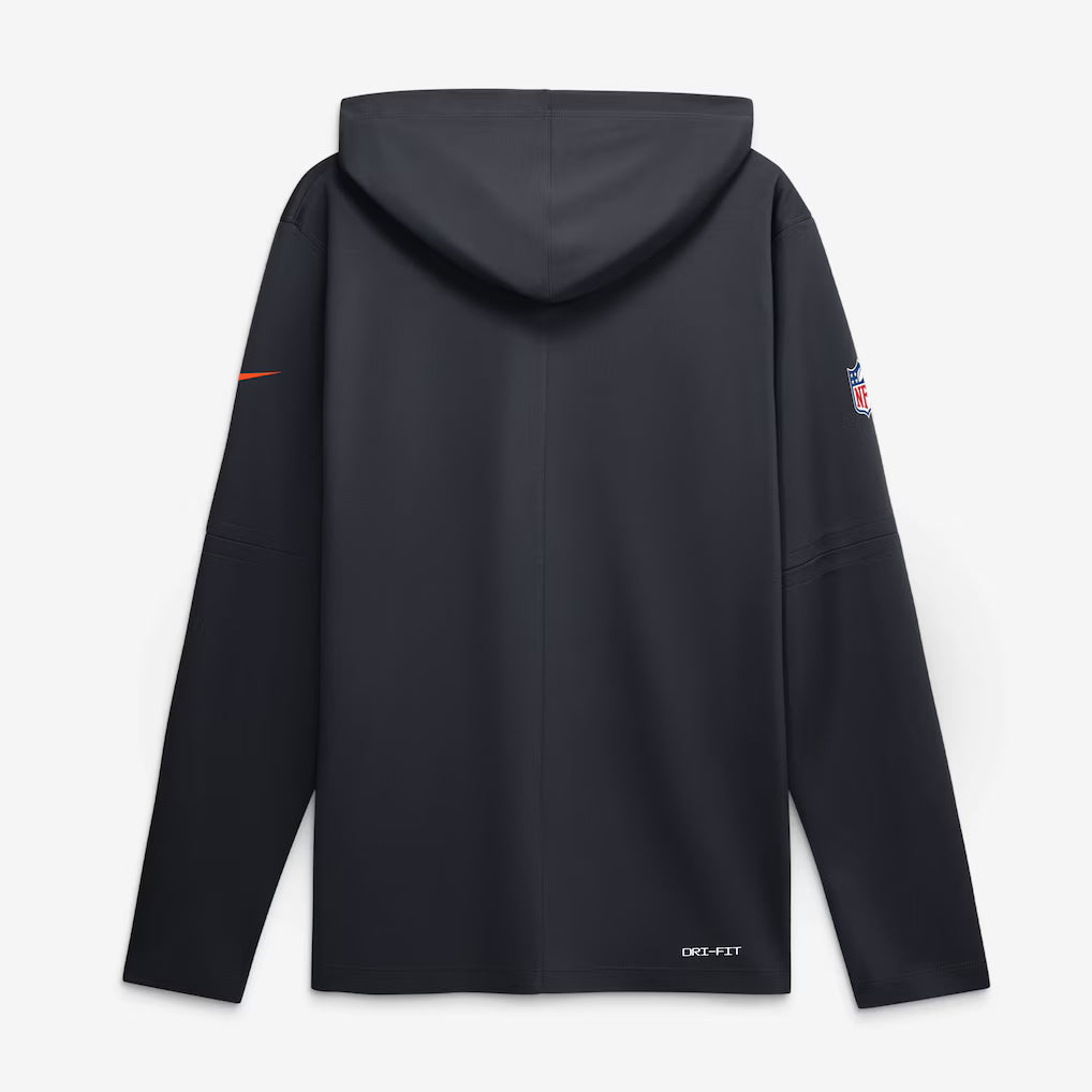 Miami Dolphins Hooded Long Sleeve Top – NFL Nike Rivalries Collection Sideline Lightweight – Navy (USA Sourced)
