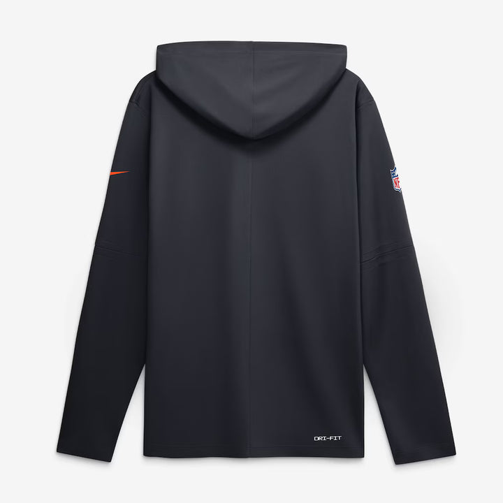 Miami Dolphins Hooded Long Sleeve Top – NFL Nike Rivalries Collection Sideline Lightweight – Navy (USA Sourced)