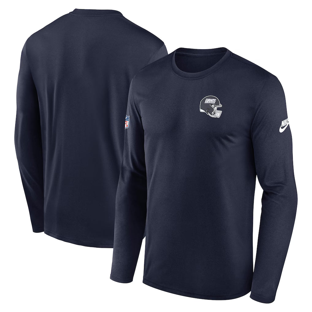 New York Giants T-Shirt – NFL Nike Legend Small Logo Dri-FIT Long Sleeve – Navy (USA Sourced) by Nike