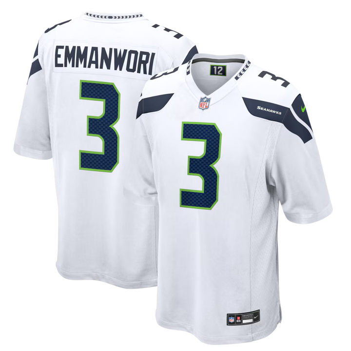 Seattle Seahawks Nick Emmanwori Jersey – NFL Nike Game – White (USA Sourced) - UKASSNI