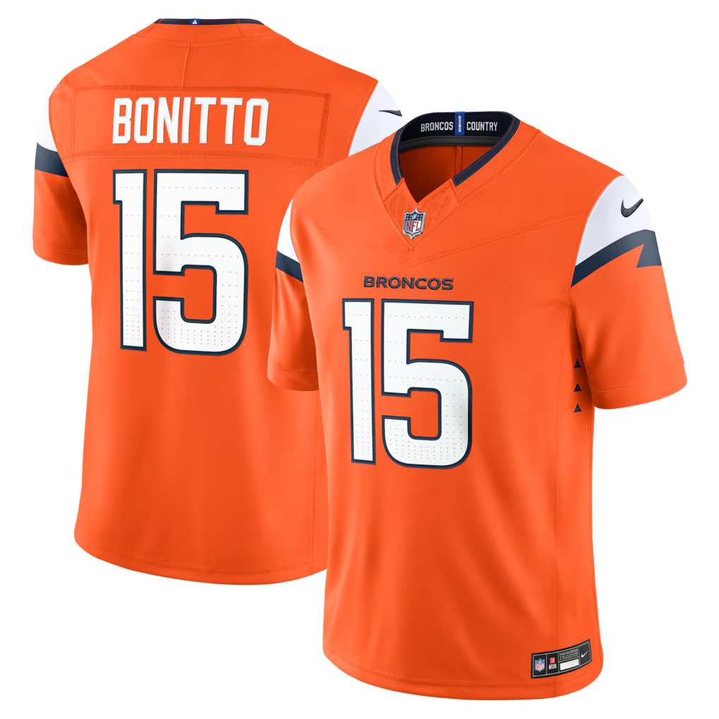 Denver Broncos Nik Bonitto Jersey - NFL Nike Vapor F.U.S.E. Stitched Limited – Orange (USA Sourced)