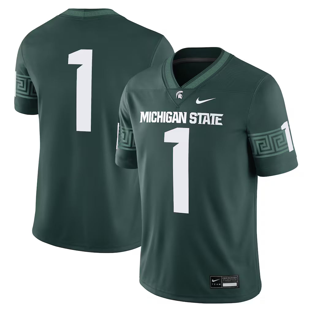 Michigan State Spartans NCAA Nike Football Game Jersey – Green (USA Stock) - UKASSNI