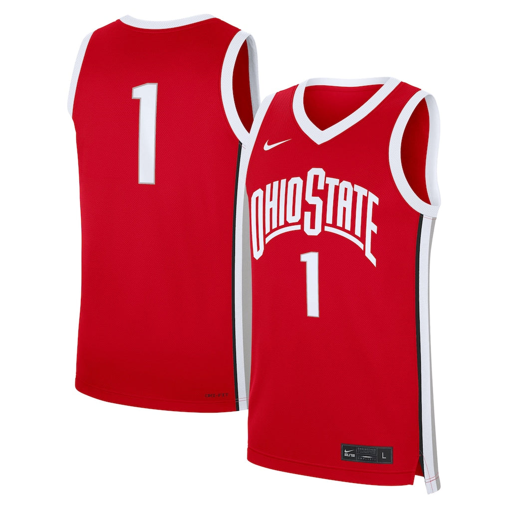 Ohio State Buckeyes NCAA Nike Basketball Road Replica Jersey - Scarlet (USA Stock)