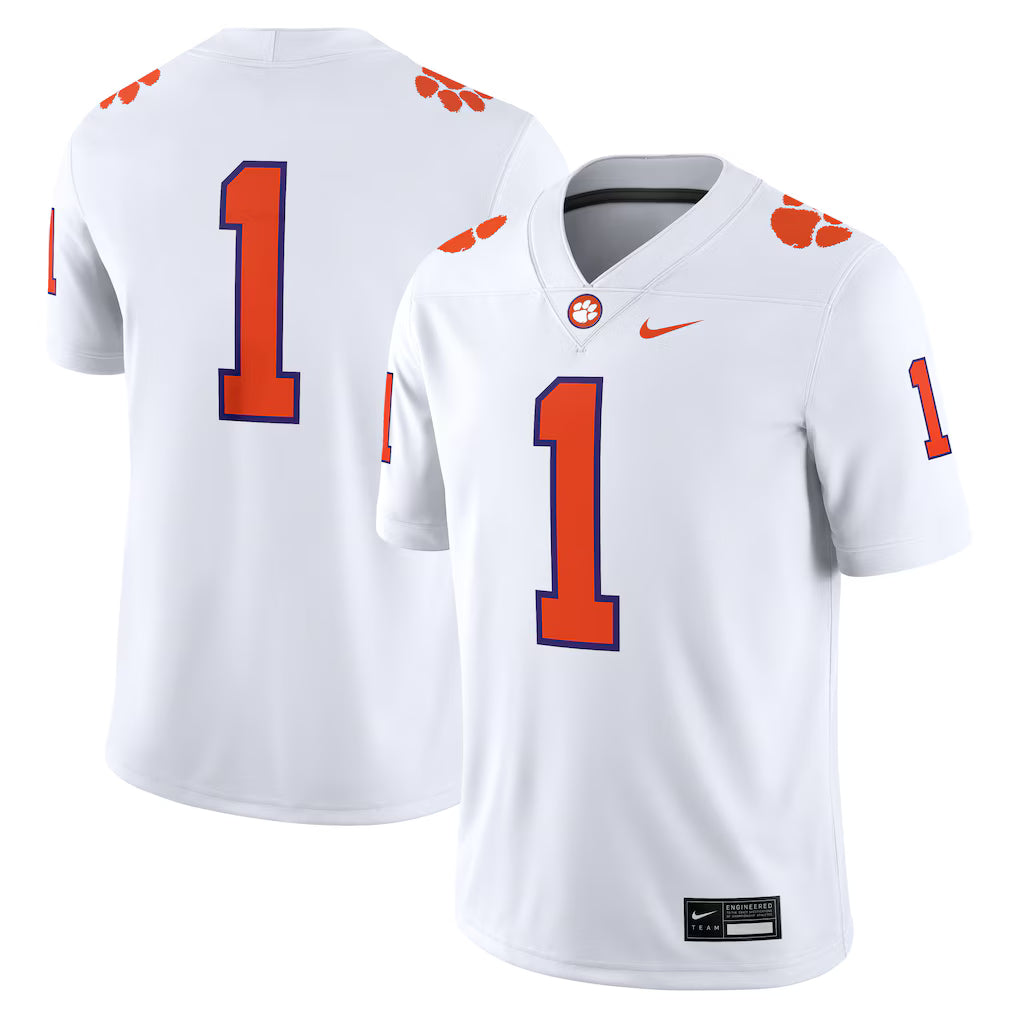 Clemson Tigers Football Jersey – NCAA Nike Game – White (USA Sourced)