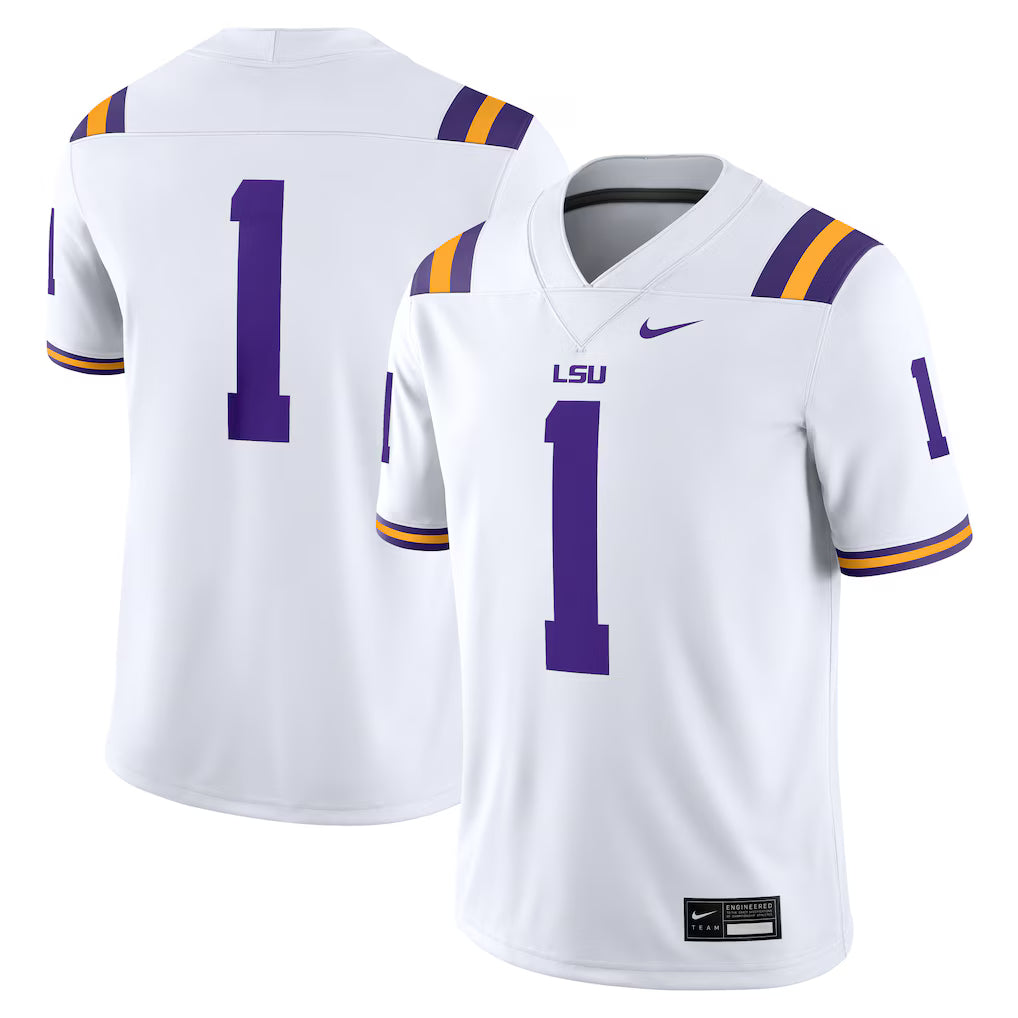LSU Tigers Football Jersey – NCAA Nike Game – White (USA Sourced)