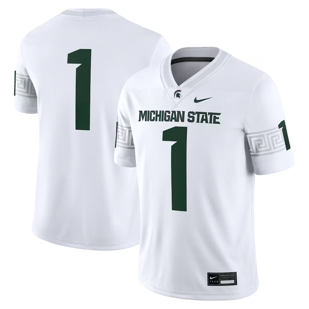 Michigan State Spartans NCAA Nike Football Game Jersey – White (USA Stock) - UKASSNI