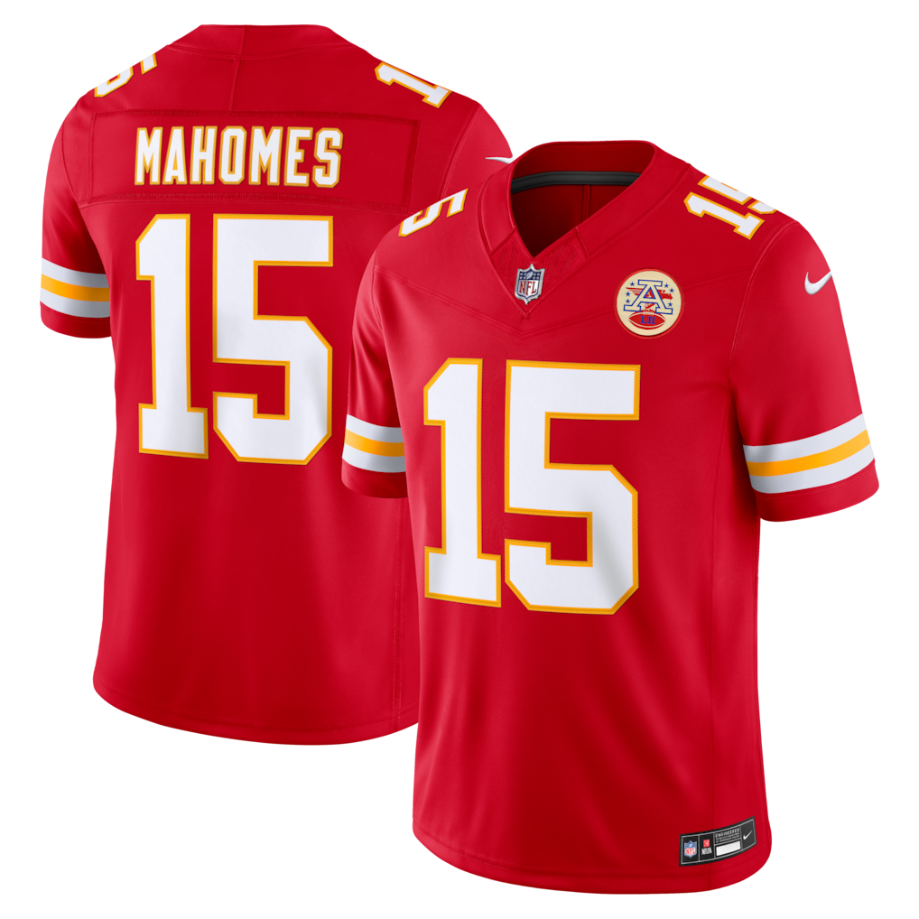 Kansas City Chiefs Patrick Mahomes Jersey - NFL Nike Vapor F.U.S.E. Stitched Limited – Red (USA Sourced)