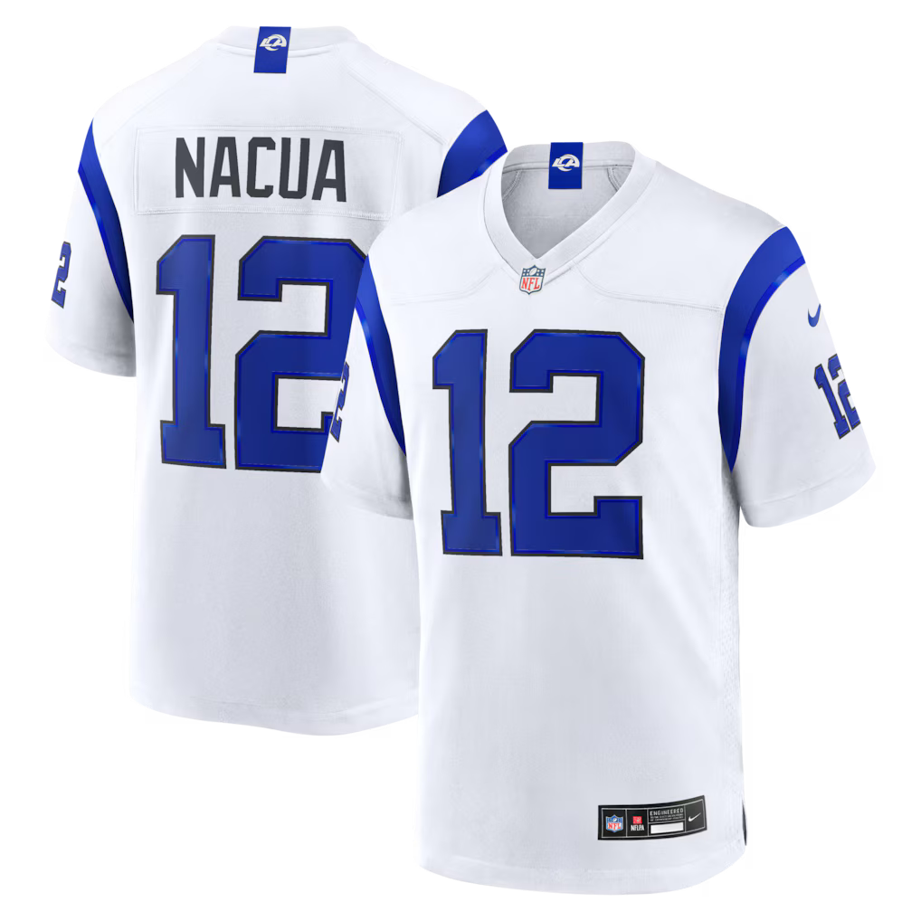 Los Angeles Rams Puka Nacua Jersey – NFL Nike Fearsome Game – White (USA Sourced)