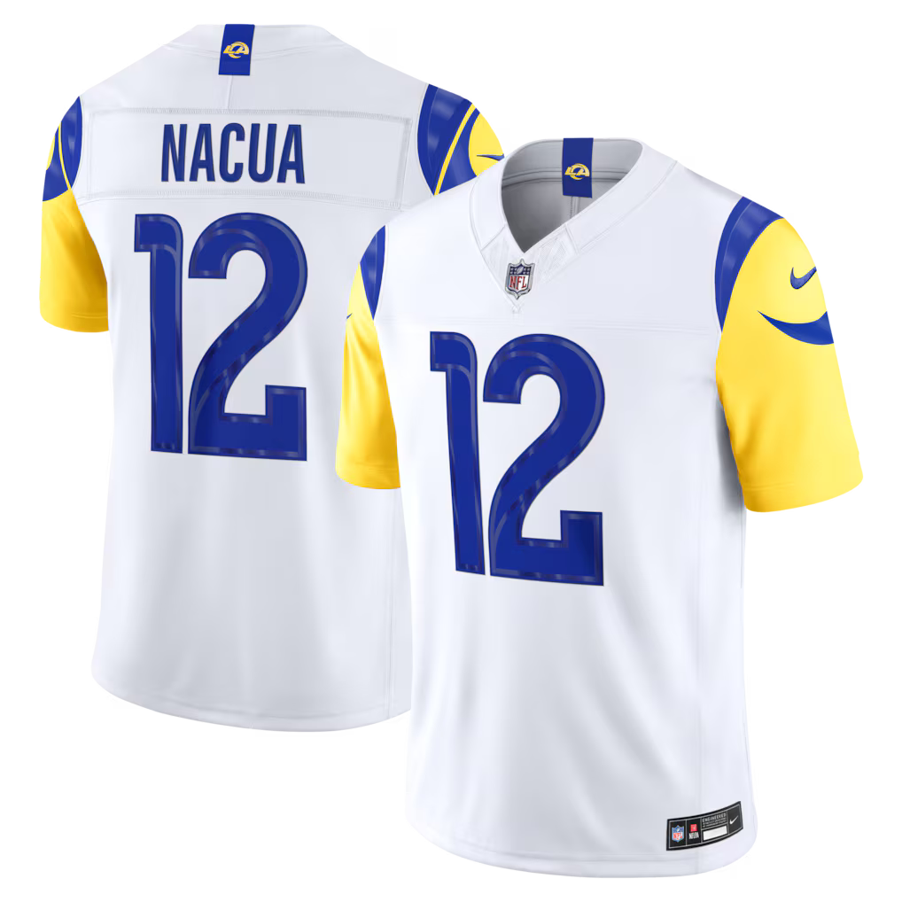 Los Angeles Rams Puka Nacua Jersey - NFL Nike Vapor F.U.S.E. Stitched Limited – White (USA Sourced)