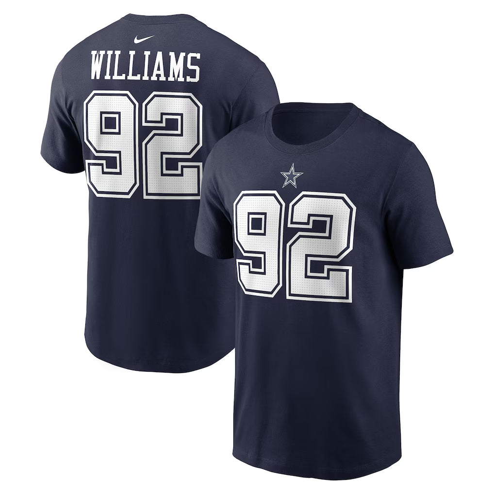 Dallas Cowboys NFL Quinnen Williams Nike Player Name & Number T-Shirt – Navy (USA Stock) - UKASSNI