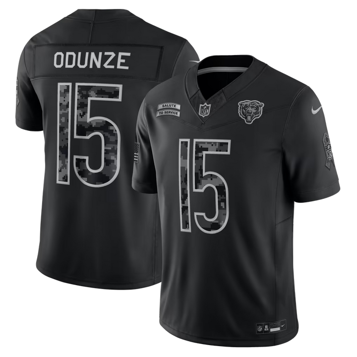 Chicago Bears Rome Odunze Jersey – NFL Nike 2026 Salute to Service Stitched Limited – Black (USA Sourced)