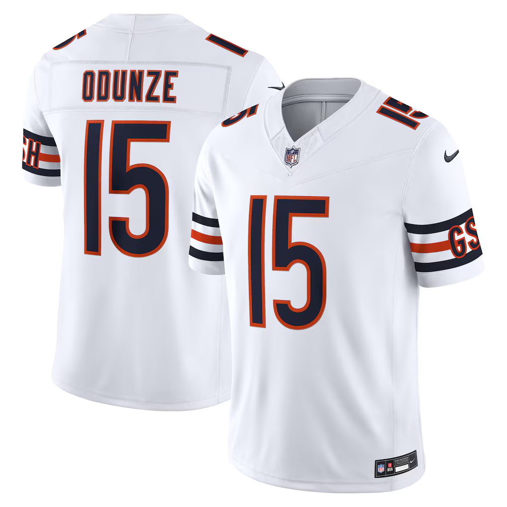 Chicago Bears Rome Odunze Jersey – NFL Nike Vapor F.U.S.E. Stitched Limited – White (USA Sourced)