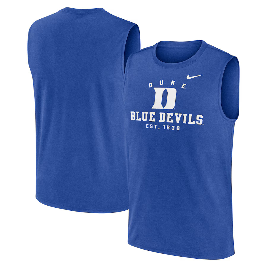 Duke Blue Devils NCAA Nike Primetime Legend Mascot Lock Up Performance Muscle Tank Top – Royal (USA Stock) - UKASSNI