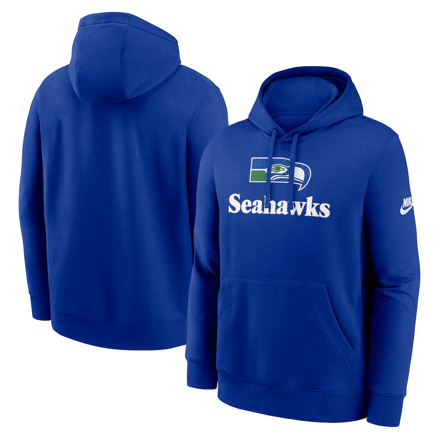 Seattle Seahawks Best Season Rewind Club Pullover Hoodie - Royal (USA Stock)