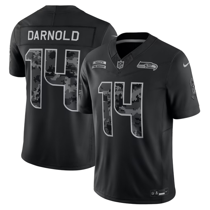 Seattle Seahawks Sam Darnold Jersey – NFL Nike 2026 Salute to Service Stitched Limited – Black (USA Sourced)