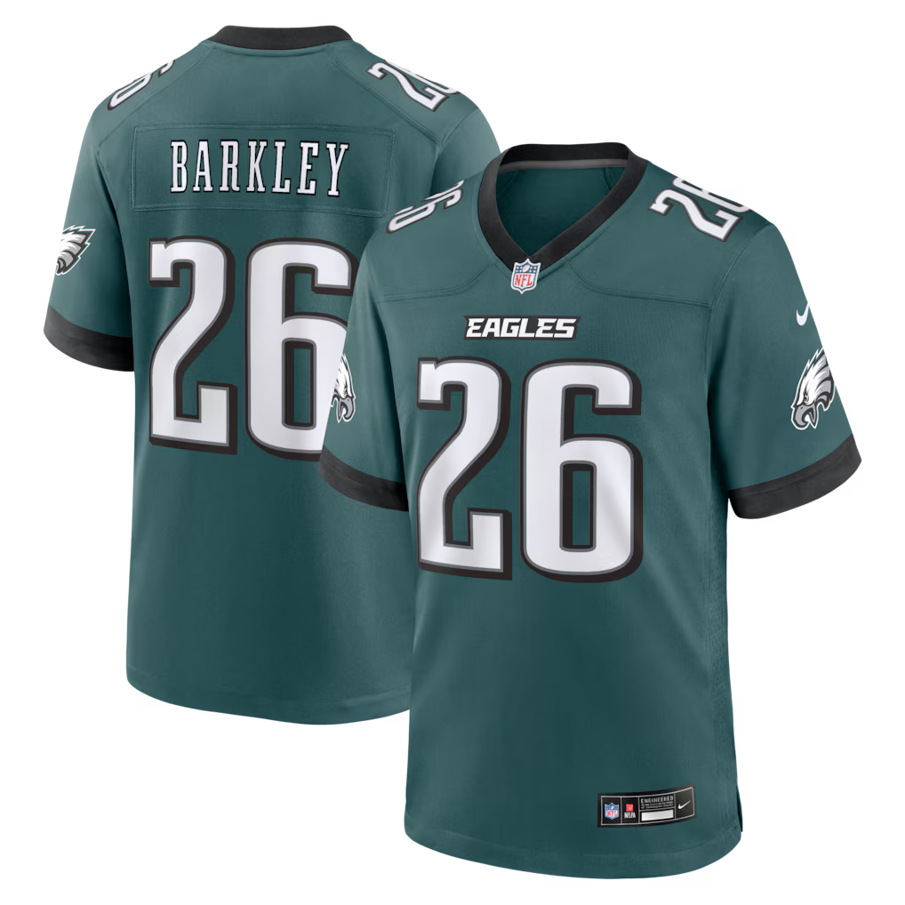 Saquon Barkley Philadelphia Eagles Jersey – NFL Nike Alternate Game – Midnight Green (USA Sourced)