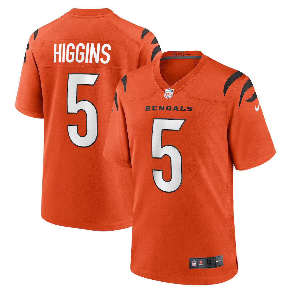 Cincinnati Bengals NFL Tee Higgins Nike Alternate Game Jersey - Orange – (USA Stock) - UKASSNI