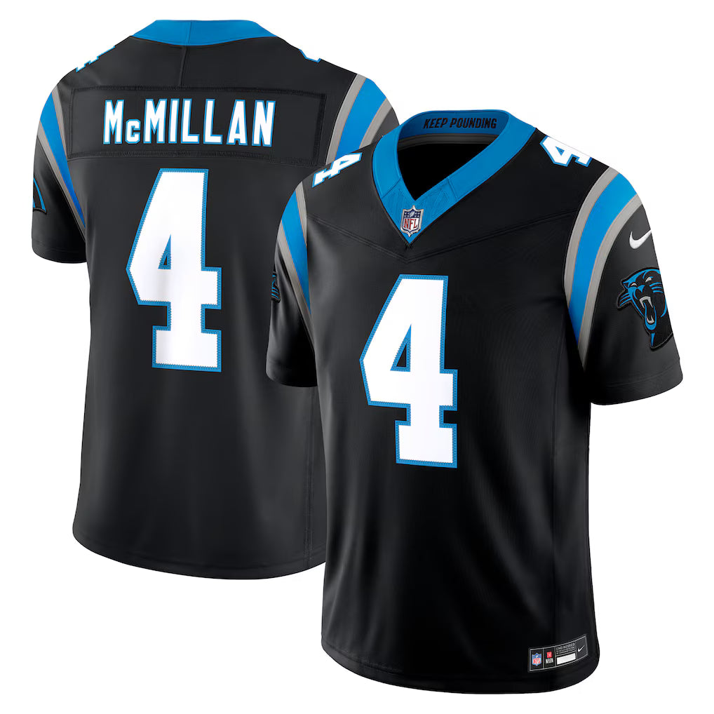 Carolina Panthers Tetairoa McMillan Jersey - NFL Nike Vapor F.U.S.E. Stitched Limited – Black (USA Sourced)
