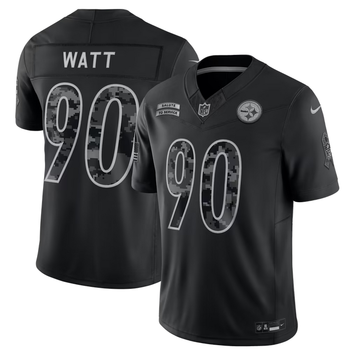 Pittsburgh Steelers T.J. Watt Jersey – NFL Nike 2026 Salute to Service Stitched Limited – Black (USA Sourced)