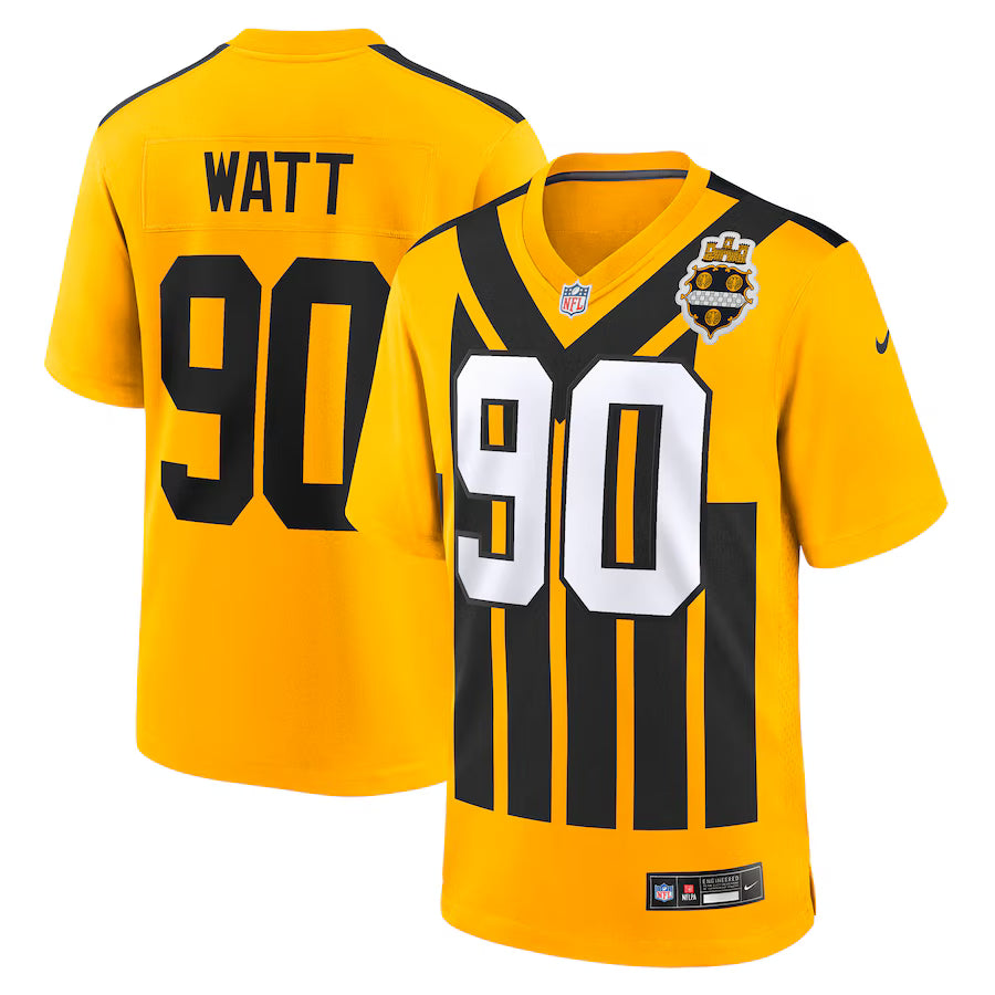 T.J. Watt Pittsburgh Steelers NFL Nike Alternate 1933 Throwback Game Jersey – Gold (USA Stock) - UKASSNI