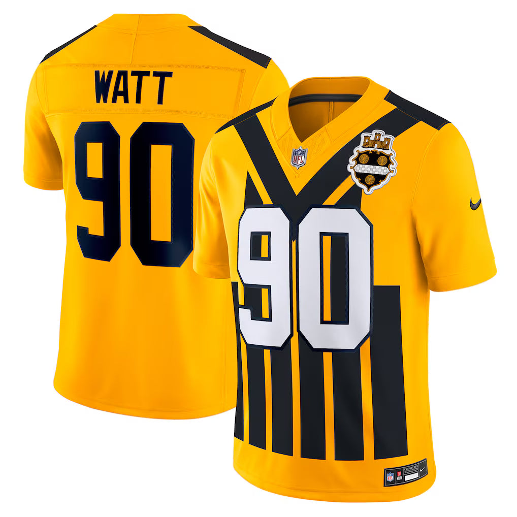 Pittsburgh Steelers T.J. Watt NFL Nike Alternate Vapor F.U.S.E. Limited Jersey – Gold (USA Stock) - UKASSNI