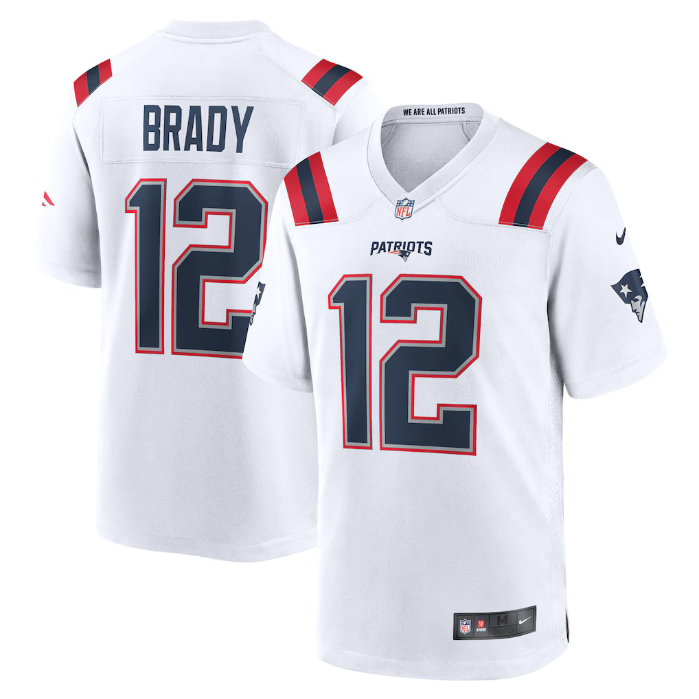 New England Patriots NFL Tom Brady Nike Retired Game Jersey – White (USA Stock)