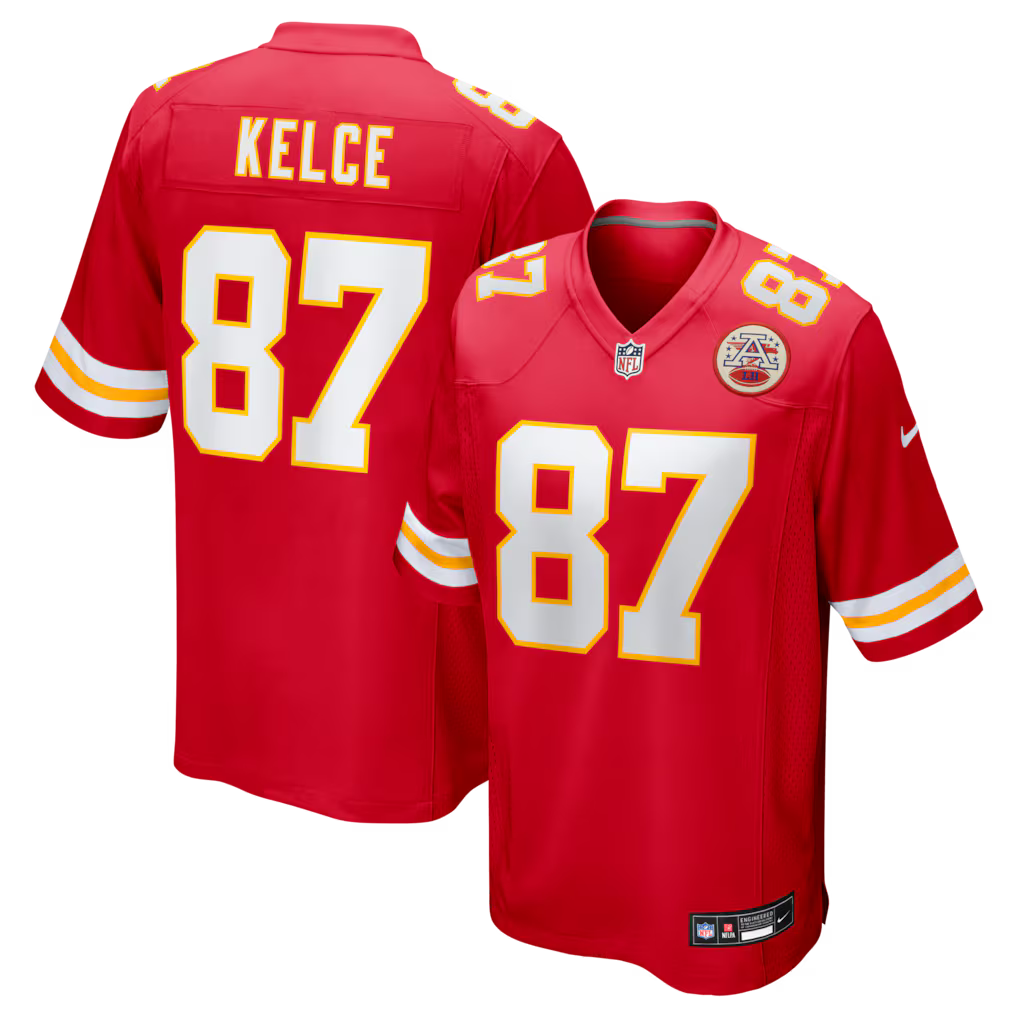 Kansas City Chiefs NFL Travis Kelce Nike Game Jersey – Red (USA Stock)