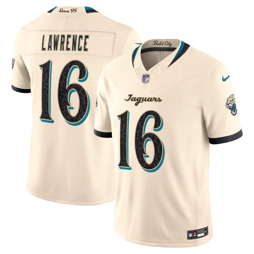 Jacksonville Jaguars Trevor Lawrence Jersey – NFL Nike 2026 Rivalries Collection Limited – Natural (USA Sourced)
