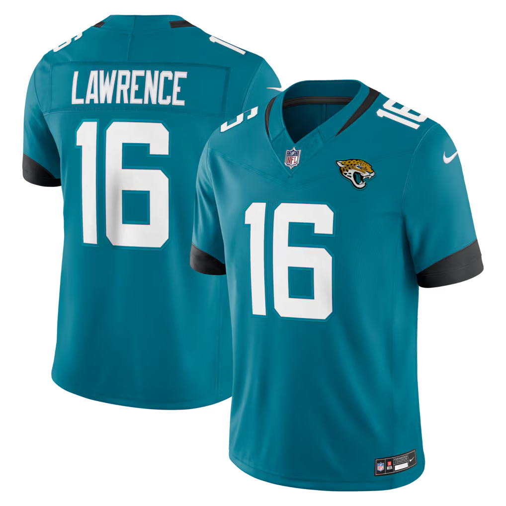 Jacksonville Jaguars Trevor Lawrence Jersey - NFL Nike Vapor F.U.S.E. Stitched Limited – Teal (USA Sourced)