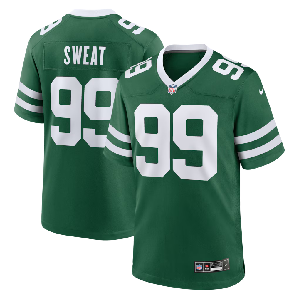 New York Jets NFL T'Vondre Sweat Nike Team Game Jersey – Legacy Green (USA Stock) - UKASSNI