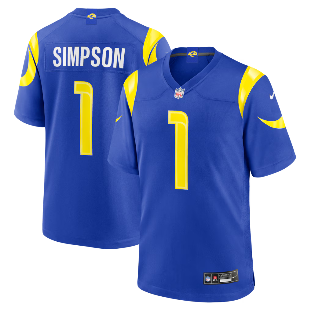 Los Angeles Rams NFL Ty Simpson Nike 2026 NFL Draft First Round Pick No. 13 Team Game Jersey – Royal (USA Stock) - UKASSNI