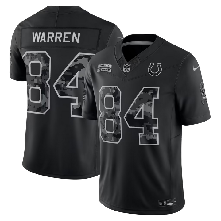 Indianapolis Colts Tyler Warren Jersey – NFL Nike 2026 Salute to Service Stitched Limited – Black (USA Sourced)