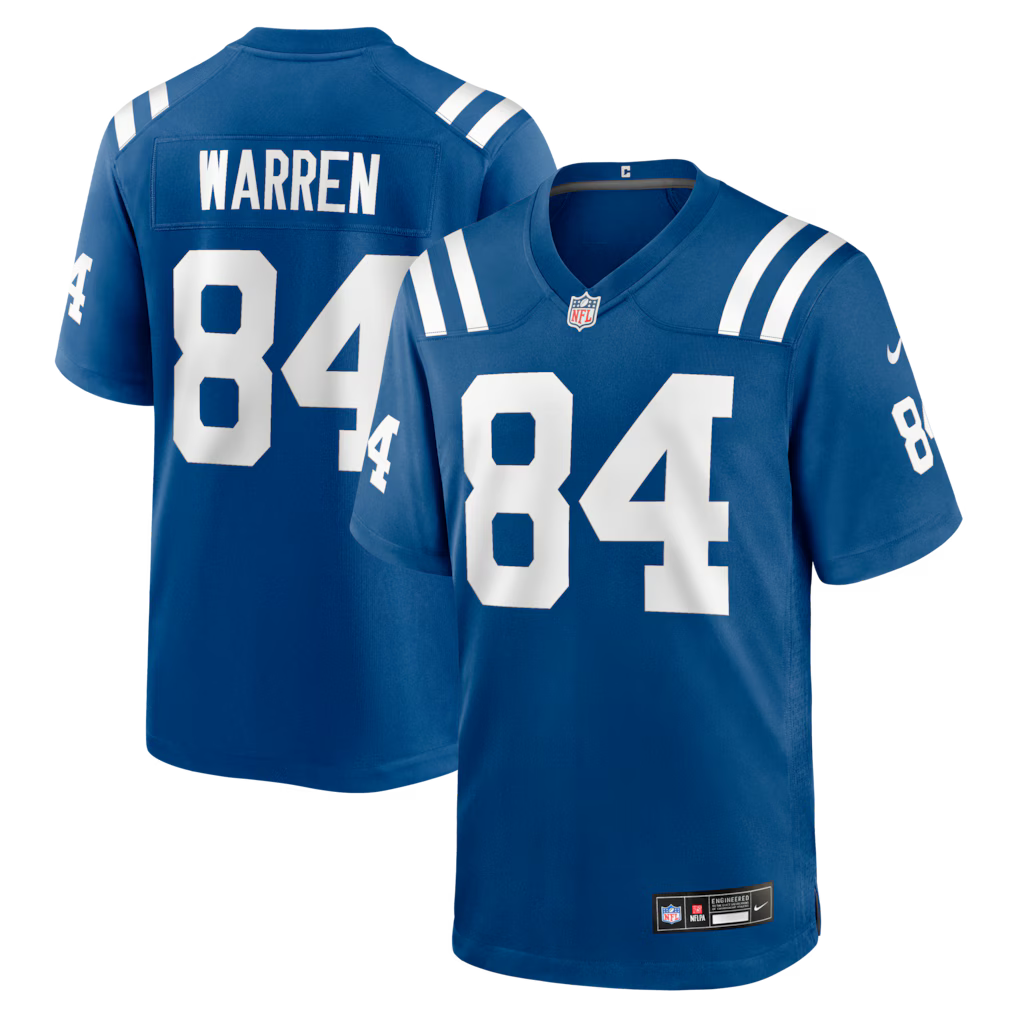 Indianapolis Colts NFL Tyler Warren Nike Team Game Jersey - Royal (USA Stock)
