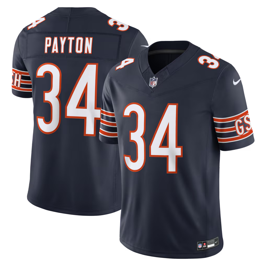 Chicago Bears Walter Payton Jersey - NFL Nike Vapor F.U.S.E. Stitched Retired Limited – Navy (USA Sourced)