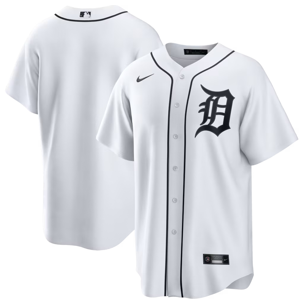 Detroit Tigers MLB Nike Home Replica Jersey – White (USA Stock) - UKASSNI