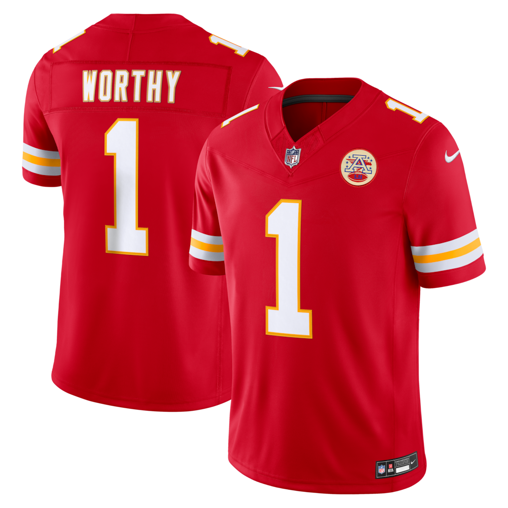 Kansas City Chiefs Xavier Worthy Jersey - NFL Nike Vapor F.U.S.E. Stitched Limited – Red (USA Sourced)