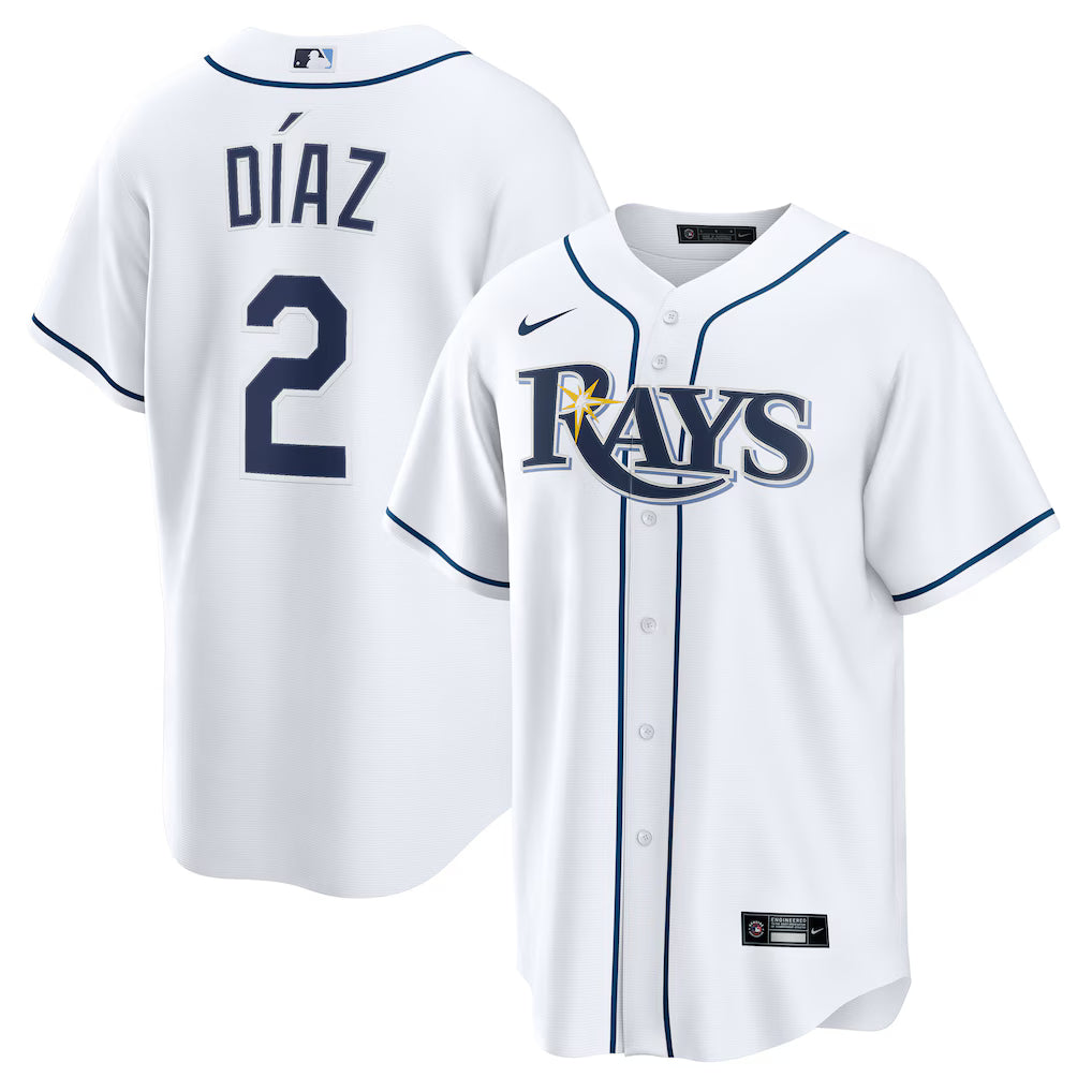 Tampa Bay Rays MLB Yandy Díaz Nike Home Replica Player Jersey – White – (USA Stock) - UKASSNI
