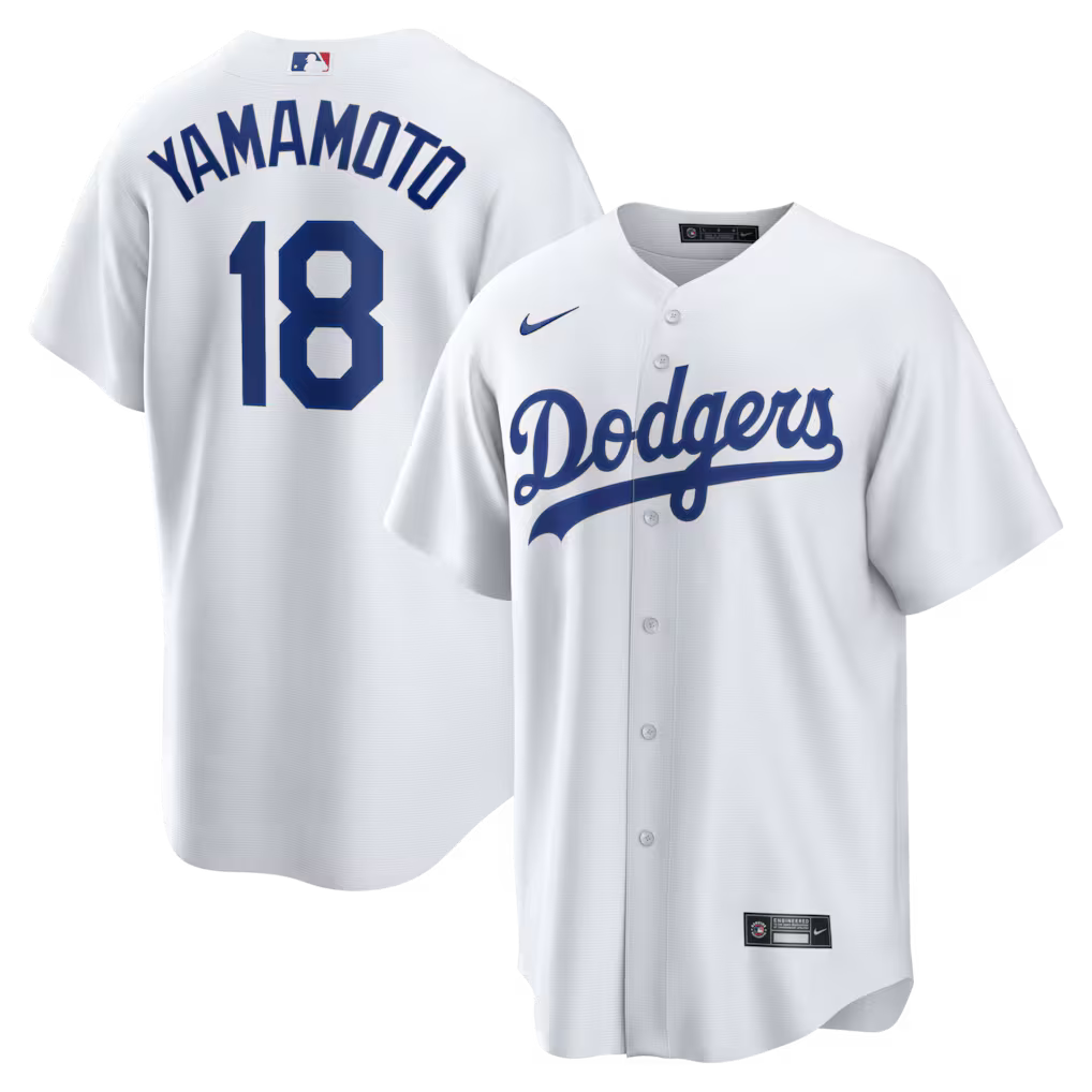 Los Angeles Dodgers MLB Yoshinobu Yamamoto Nike Home Replica Jersey – White – (USA Stock) - UKASSNI