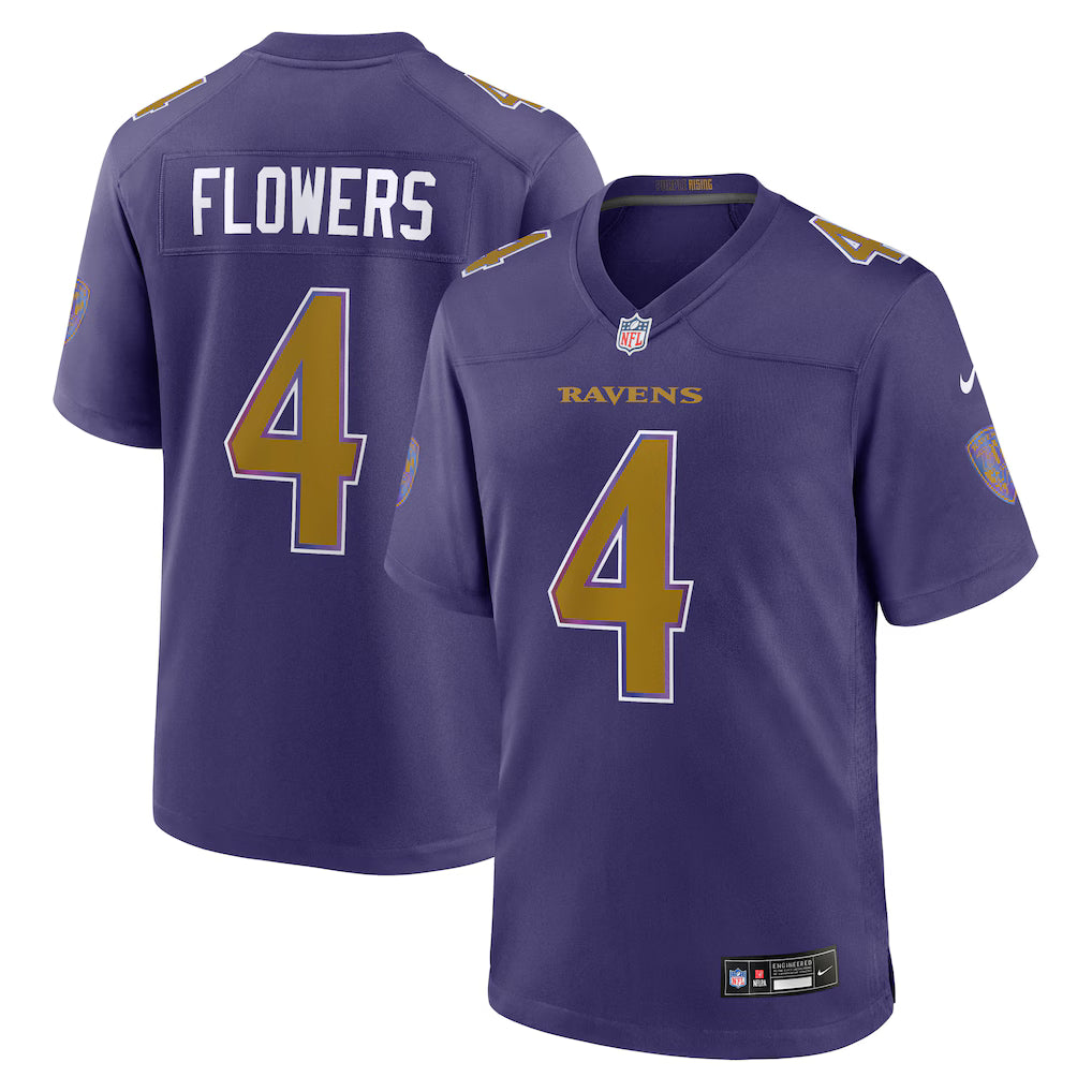 Baltimore Ravens NFL Zay Flowers Nike Alternate Game Jersey - Purple (USA Stock) - UKASSNI
