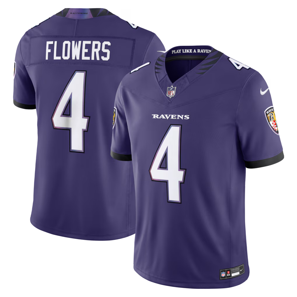 Baltimore Ravens NFL Zay Flowers Nike Vapor F.U.S.E. Limited Jersey - Purple (USA Stock) - UKASSNI