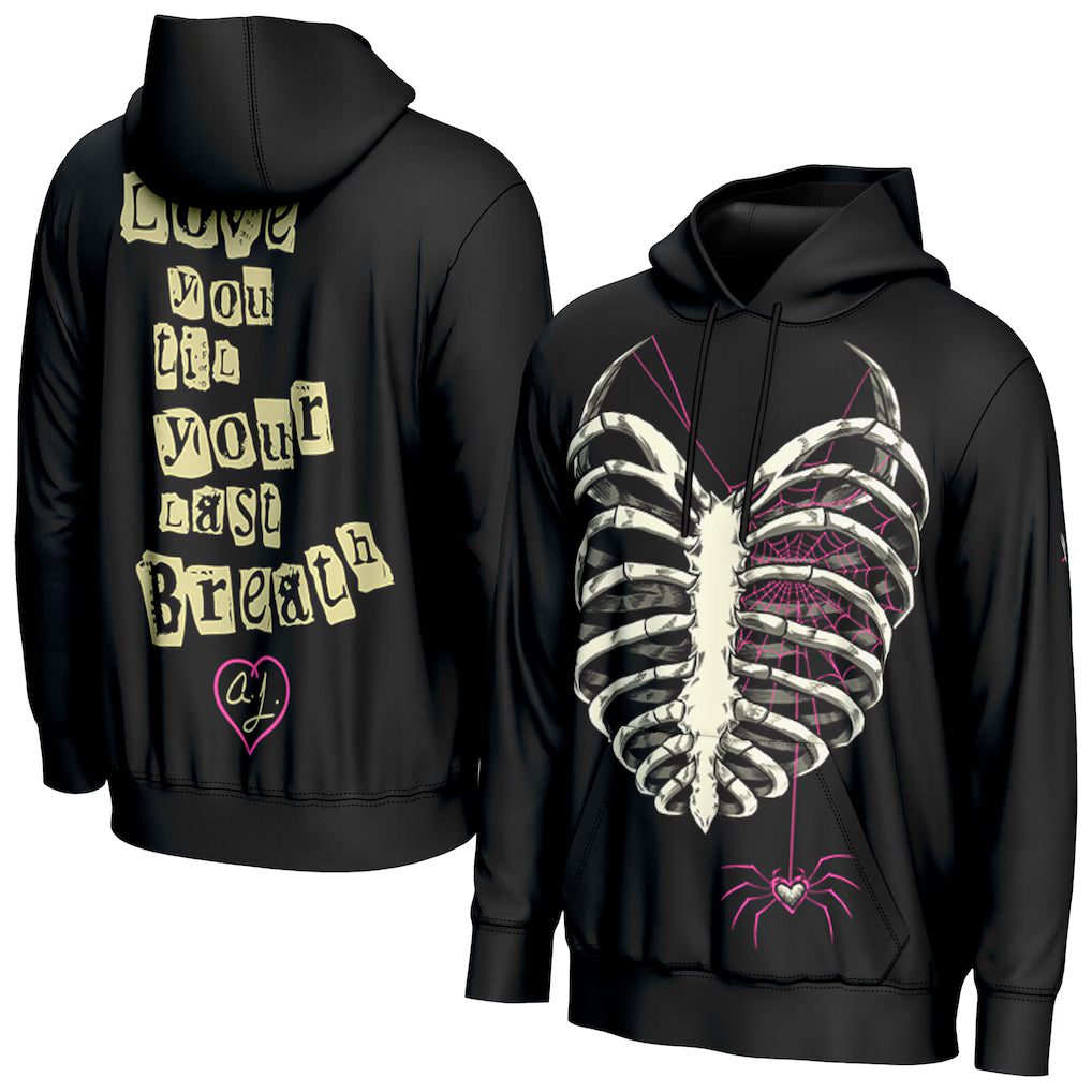 AJ Lee WWE ProSphere Ribcage Hoodie – Black (USA Stock) - UKASSNI