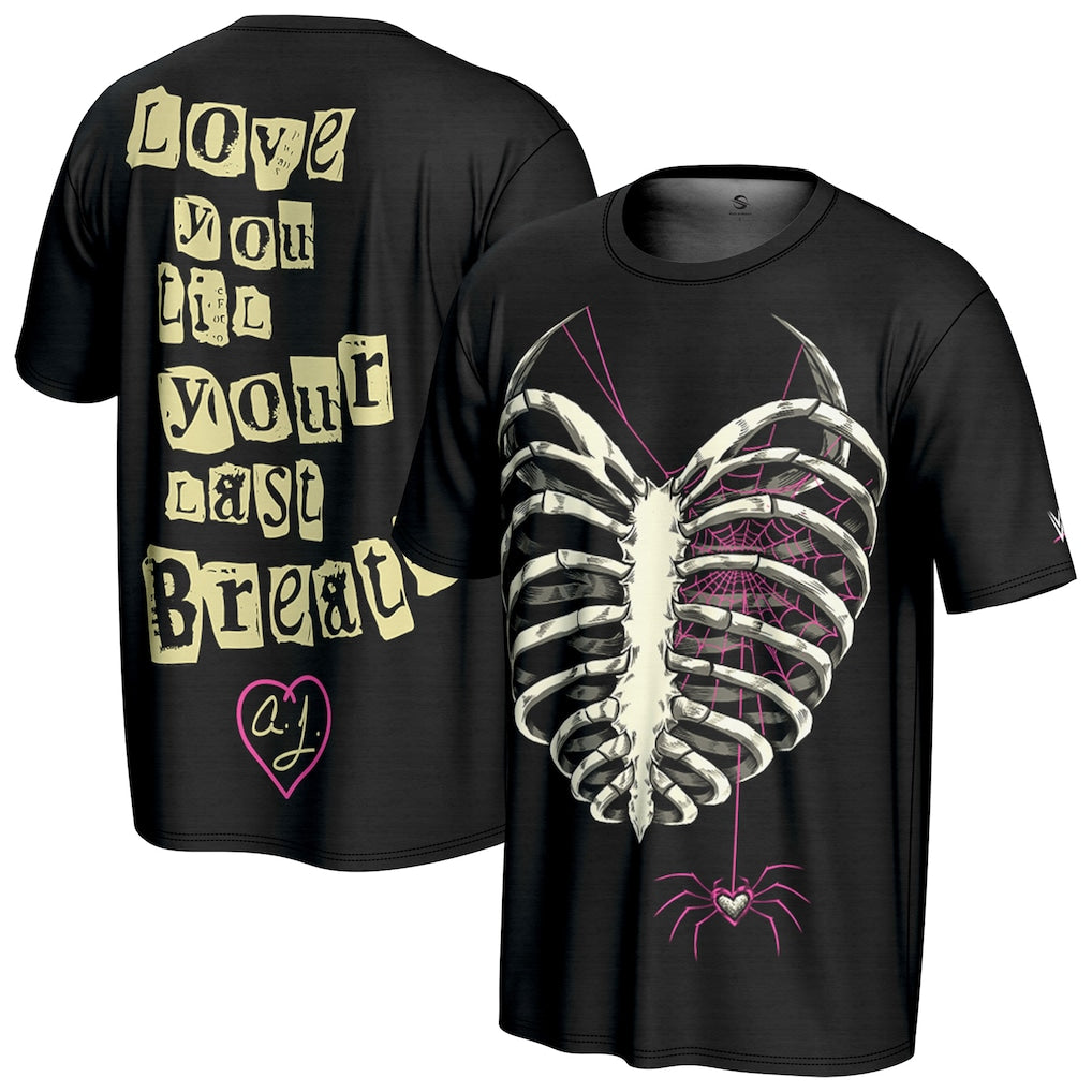 AJ Lee WWE ProSphere Ribcage T-Shirt – Black (USA Stock) - UKASSNI