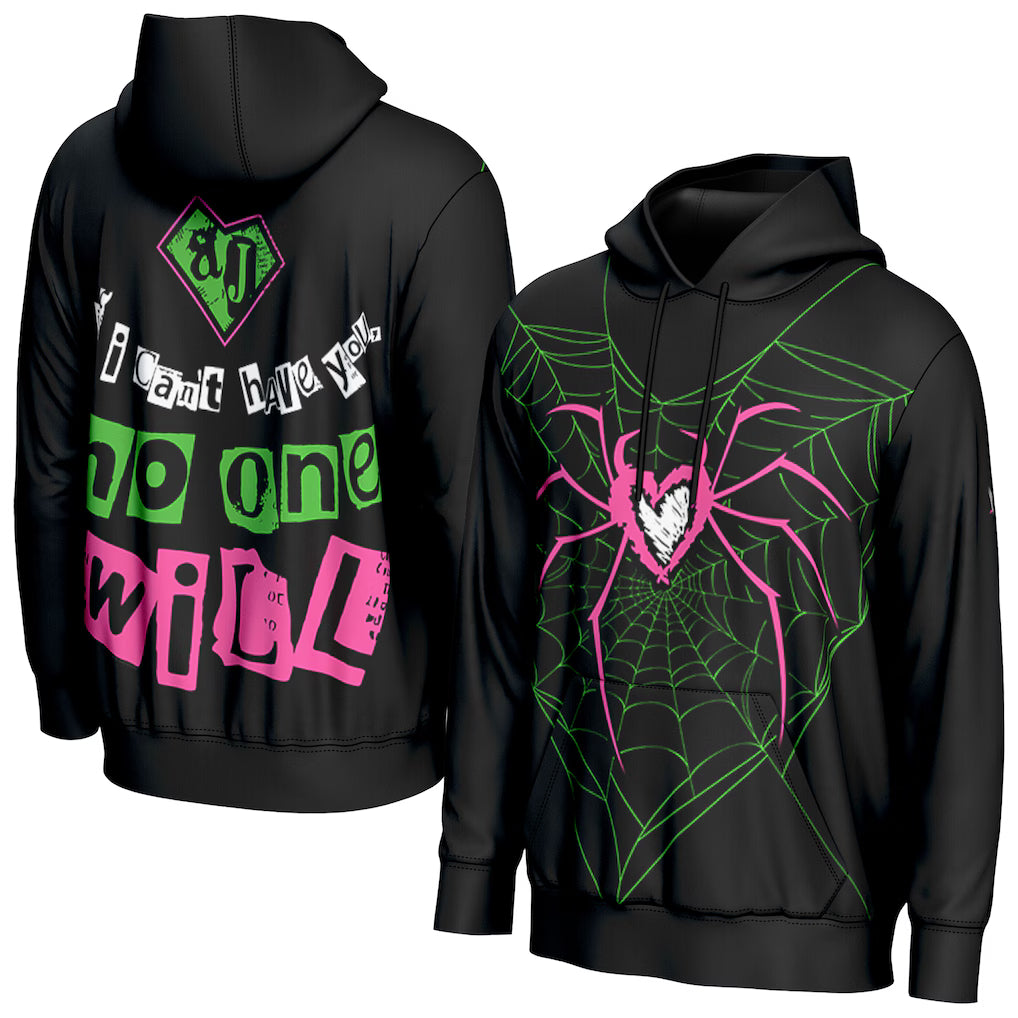 AJ Lee WWE ProSphere Spider Web Hoodie – Black (USA Stock) - UKASSNI